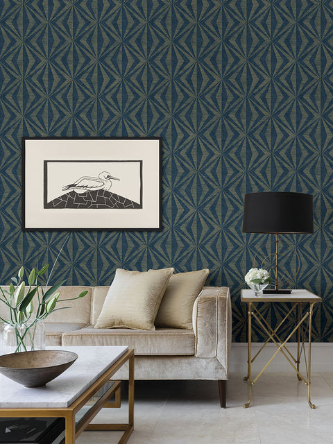 4025-82552 Monge Blue Geometric Wallpaper