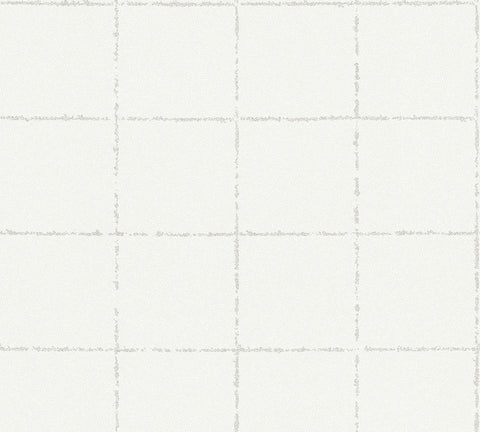 4035-37551-5 Kishi White Tile Wallpaper