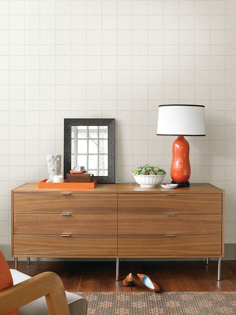 4035-37551-5 Kishi White Tile Wallpaper
