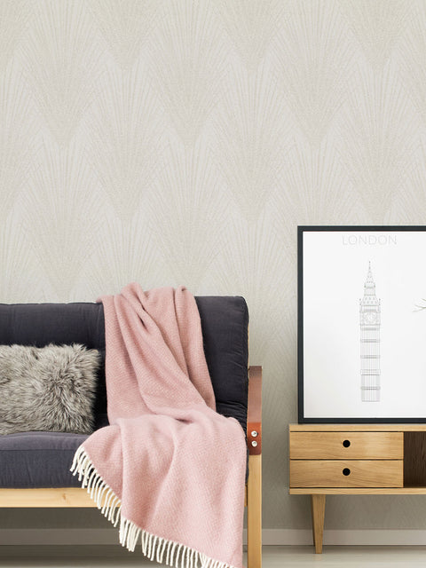 4035-37553-2 Keina Taupe Fronds Wallpaper