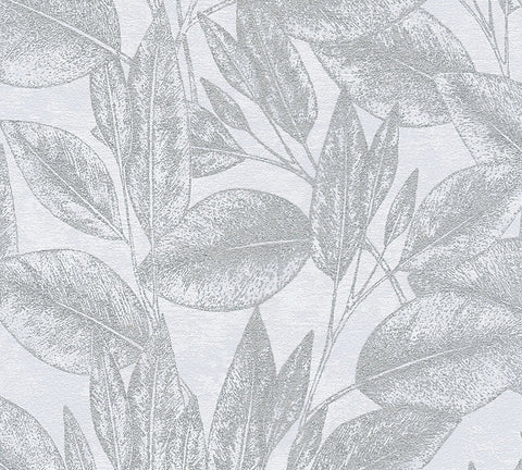 4035-37836-2 Suki Silver Leaves Wallpaper
