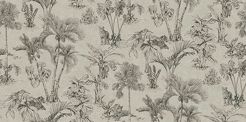 4044-38021-4 Zapata Black Tropical Jungle Wallpaper