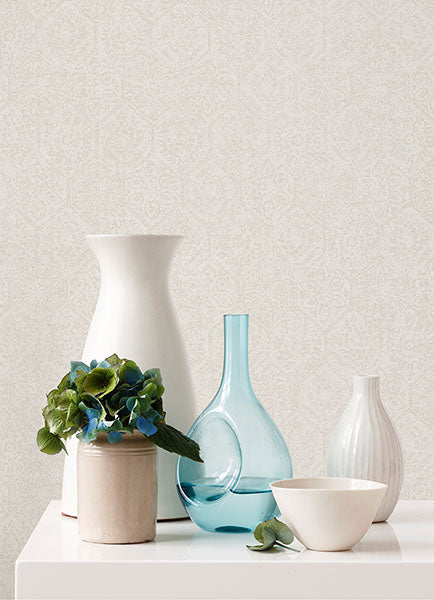 4044-38022-1 Edsel Cream Geometric Wallpaper