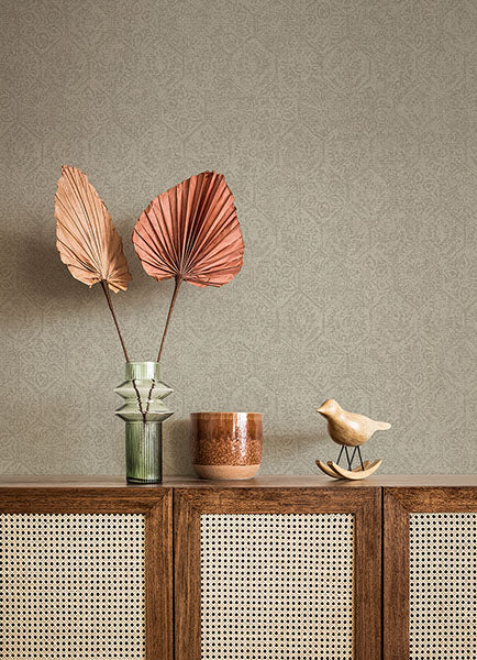 4044-38022-2 Edsel Grey Geometric Wallpaper