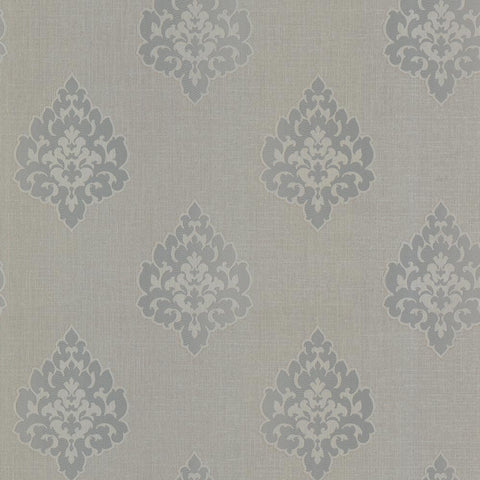 FD68088 Donald Grey Transitional Damask Print Wallpaper