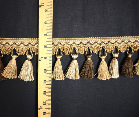 ART 1398 Brown Taupe Tassel Trim Fringe