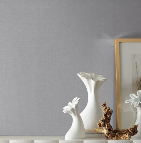 5952 Silver Gesso Weave Wallpaper