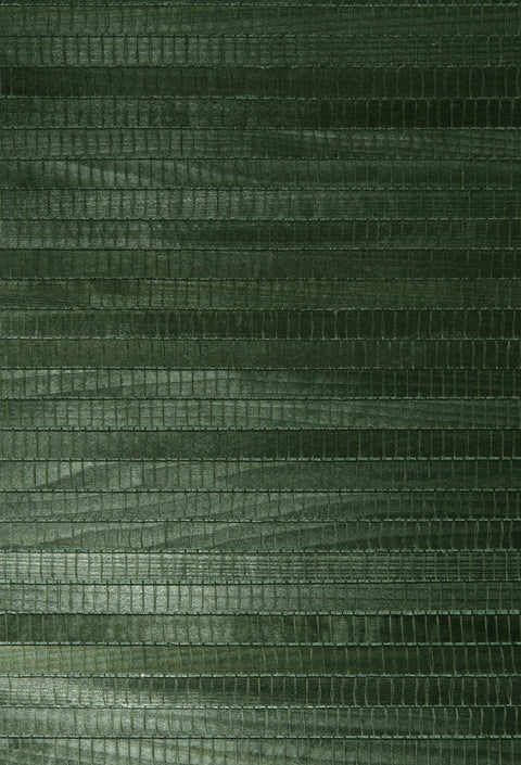 Michiko Green Grasscloth Wallpaper