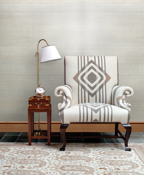 Xiao Chen Silver Grasscloth Wallpaper