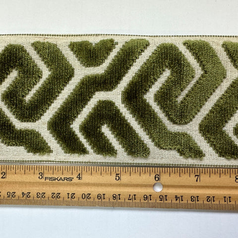 Agos Lime 3.5 inch Green Cut Velvet Europatex Tape Trim