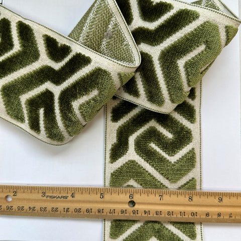 Agos Lime 3.5 inch Green Cut Velvet Europatex Tape Trim