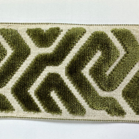 Agos Lime 3.5 inch Green Cut Velvet Europatex Tape Trim