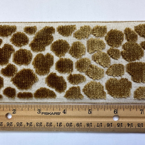 Alpas Topaz 3.5 inch Antique Gold Cut Velvet Europatex Tape Trim