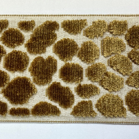 Alpas Topaz 3.5 inch Antique Gold Cut Velvet Europatex Tape Trim