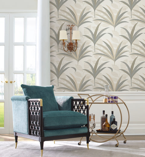 CA1551 White/Off Whites El Morocco Palm Wallpaper