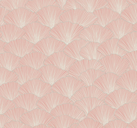 CI2334 Coral Luminous Ginkgo Wallpaper