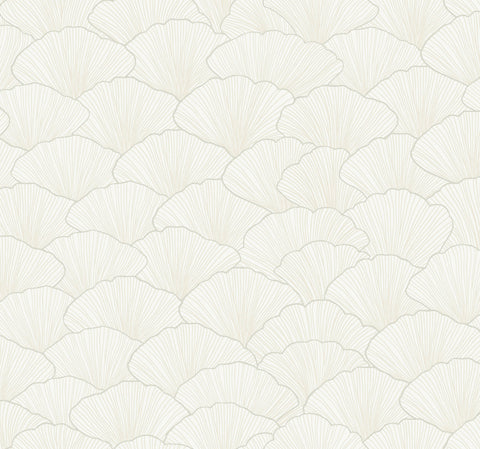 CI2335 White Cream Luminous Ginkgo Wallpaper