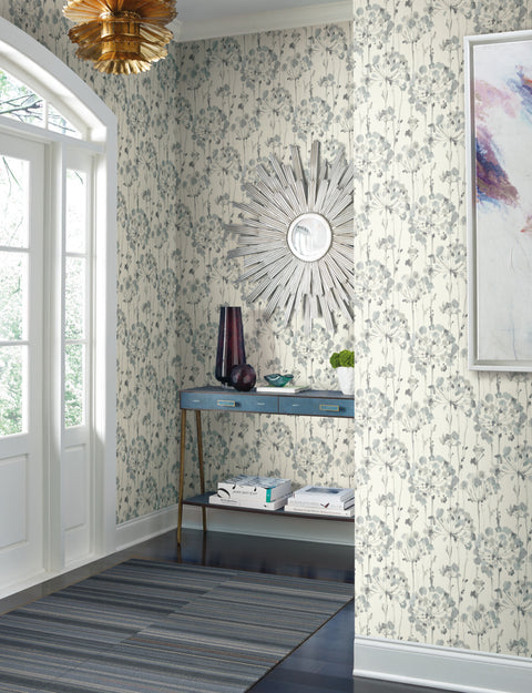 CI2426 Blue Gray Flourish Wallpaper