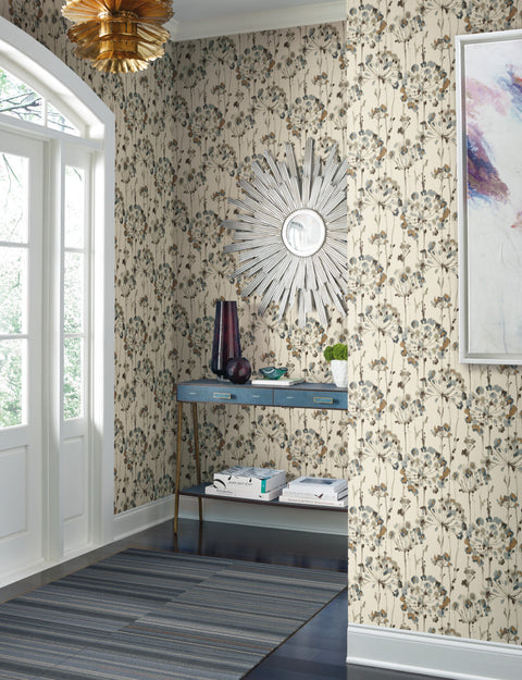 CN2100 Teal Flourish Wallpaper