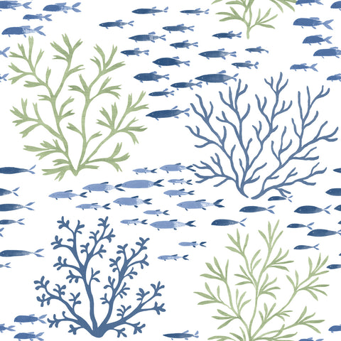 CV4404 Green Blue Marine Garden Wallpaper
