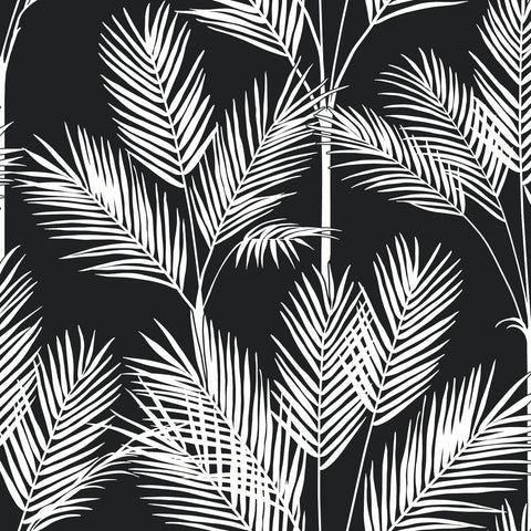 CV4409 Blue King Palm Silhouette Wallpaper