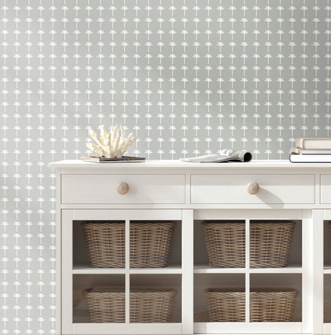 CV4421 Gray Palm Bay Wallpaper