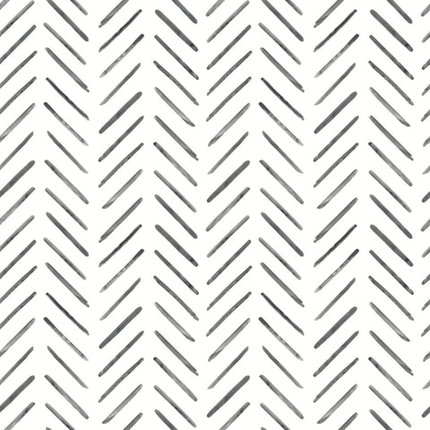 CV4454 Black Painted Herringbone Wallpaper