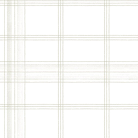 CV4466 Off White Charter Plaid Wallpaper