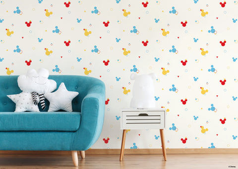 DI0930 Red/Blue/Yellow Disney Minnie Mouse Dots Wallpaper