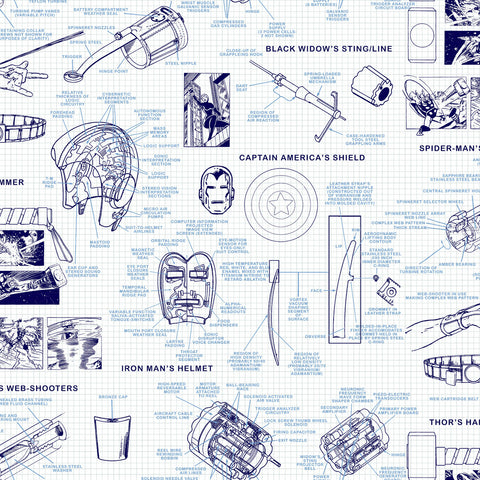 DI0935 Blue Marvels Heroes Schematics Wallpaper