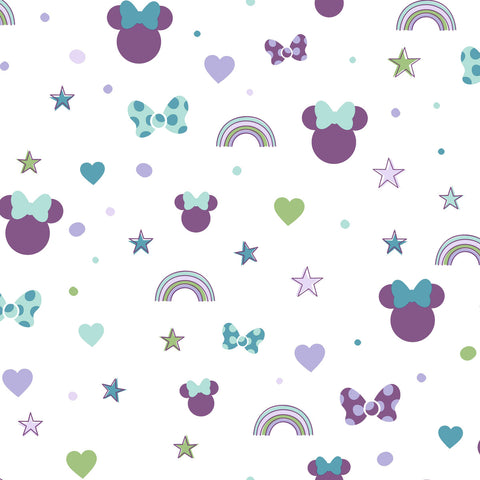 DI0990 Purple Disney Minnie Mouse Rainbow Wallpaper