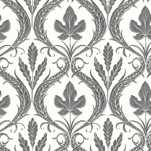 DM4926 Black White Adirondack Damask Wallpaper