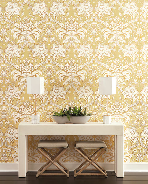DM4953 Yellow French Artichoke Dam Wallpaper