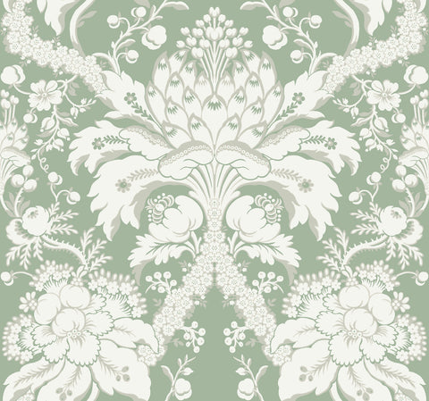 DM4954 Green French Artichoke Dam Wallpaper