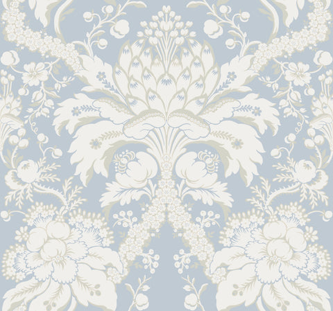 DM4955 Blue French Artichoke Dam Wallpaper