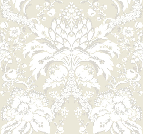 DM4956 Beige Gold French Artichoke Dam Wallpaper