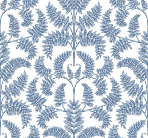 DM4962 Blue Royal Fern Damask Wallpaper
