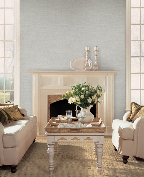 FH4060 Gray Silk Linen Weave Wallpaper