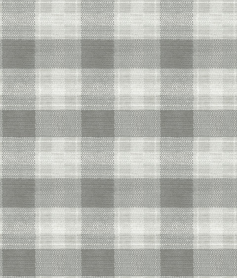 FH4081 Gray Woven Buffalo Check Wallpaper
