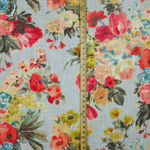 HGTV Waverly Garden Odyssey Fog Floral Fabric