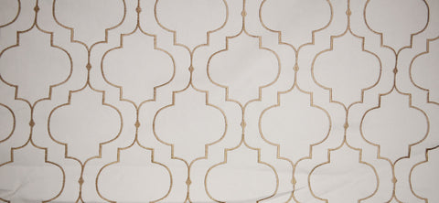 Helmsley Glow Gold Embroidered Upholstery Fabric
