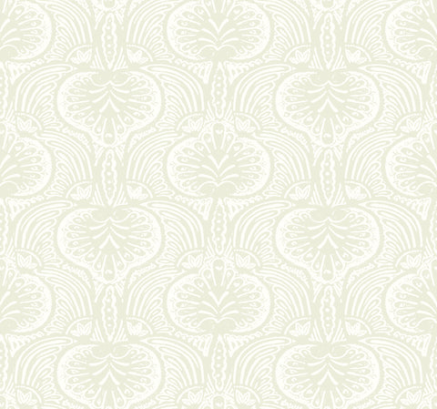HO2154 Beige Lotus Palm Wallpaper