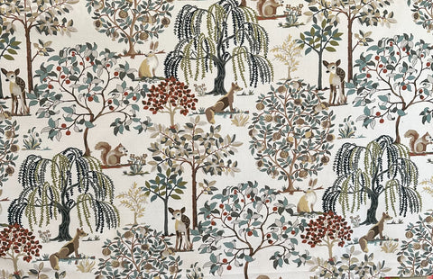Enchanted Forest fabric woodland print in eucalyptus by Swavelle Mill Creek