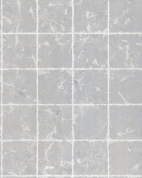 KT2103 Silver Metal Leaf Squares Wallpaper