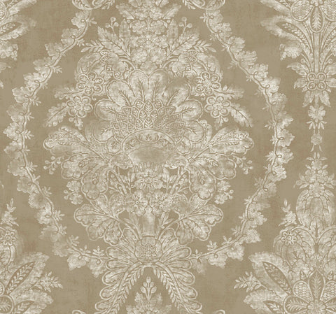 KT2217 Bronze Charleston Damask Wallpaper