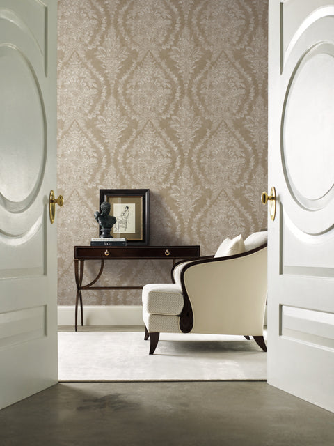 KT2217 Bronze Charleston Damask Wallpaper