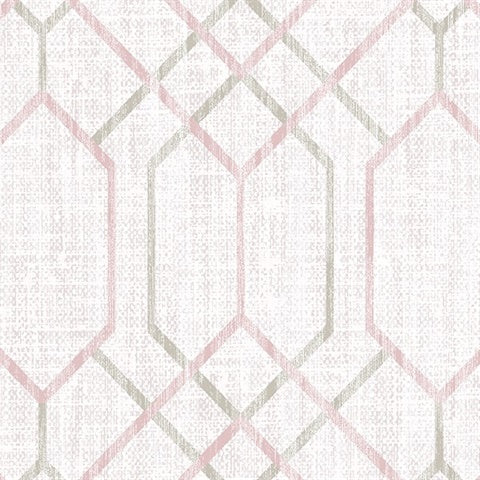 2838-AW87731 Lyla Pink Trellis Wallpaper