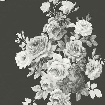 ME1533 Black Grey Tea Rose Magnolia Home Wallpaper