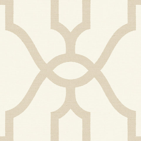 Woven Trellis Embossed Letter (Beige) Magnolia Home Vol. II Wallpaper
