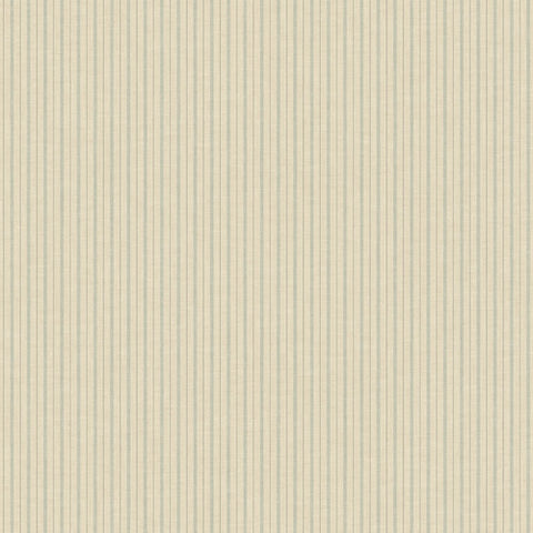 French Ticking Khaki/Light Blue Magnolia Home Vol. II Wallpaper